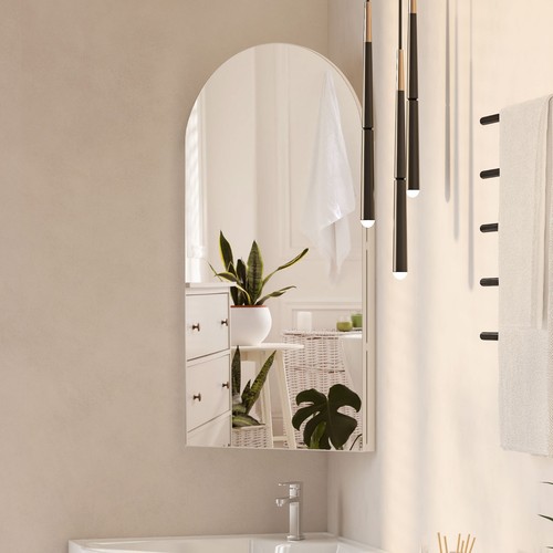 Corner bathroom mirror - bathroom, cabinet