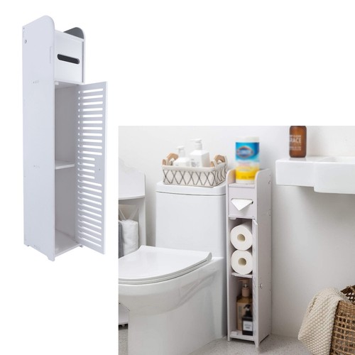 White bathroom cabinet - white, corner