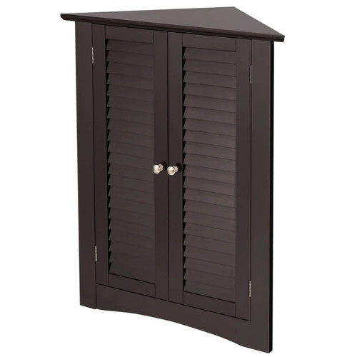 Brown corner bathroom storage - brown,