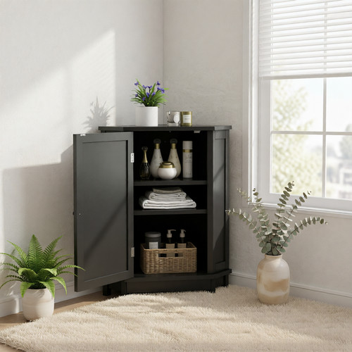 Black triangle corner - corner, bathroom