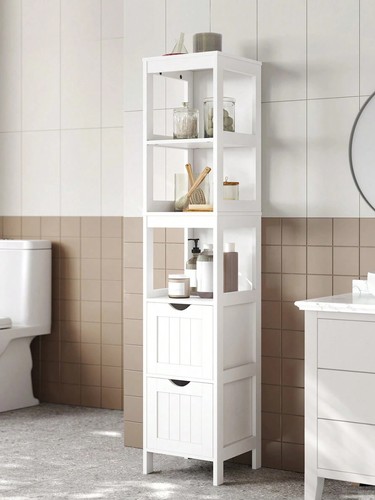 Tall white bathroom - bathroom, floor