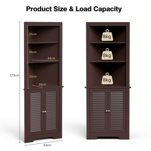 Bathroom corner tall cabinet - corner,
