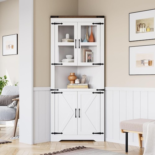 Farmhouse corner cabinet tall - farmhouse,