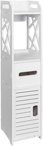 White corner floor cabinet - white,
