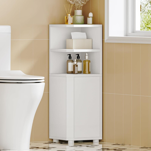 White corner cabinet with - cabinet,