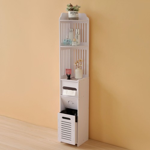 White tall bathroom storage - bathroom,