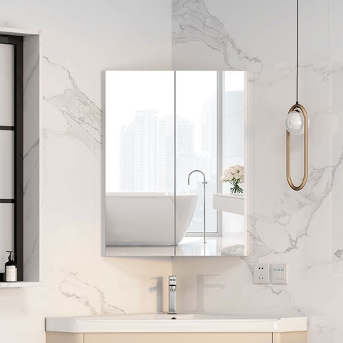 Corner bathroom mirror cabinet - corner,