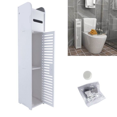 White bathroom storage cabinet - white,